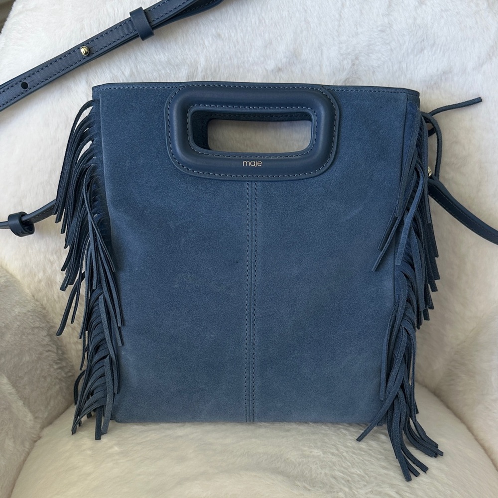 Maje Suede M Bag with fringing
